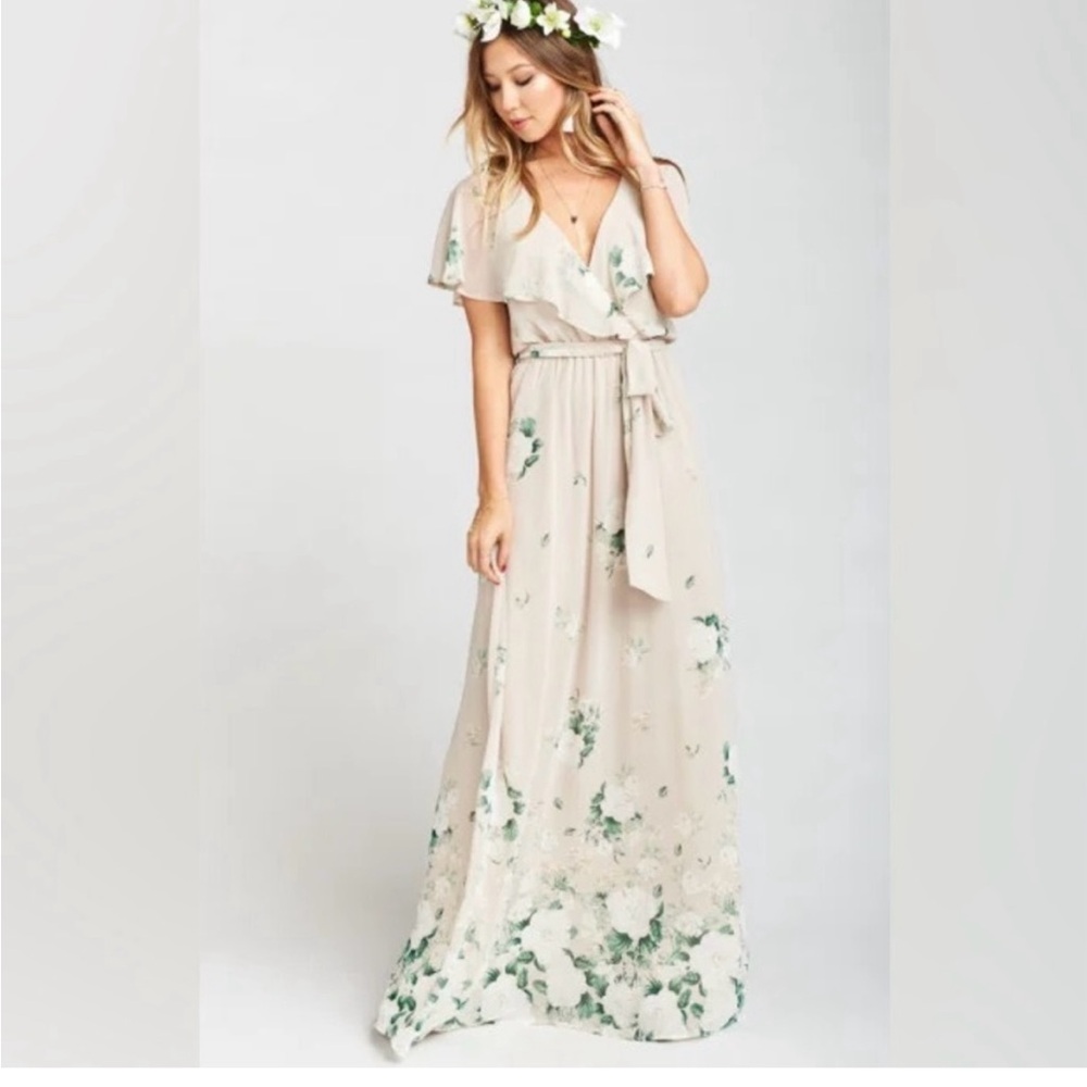 Floral Cream Maxi Dress